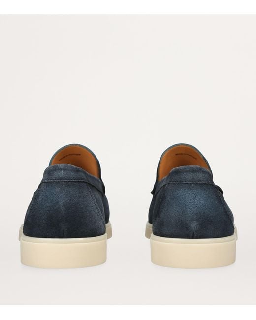 Magnanni Shoes Blue Leather Paraiso Loafers for men