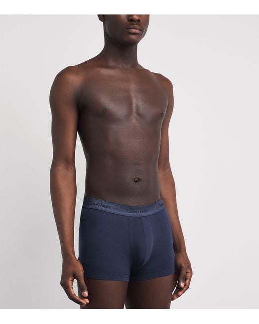 Calvin Klein Blue Cotton Stretch Icon Metallic Boxer Briefs for men
