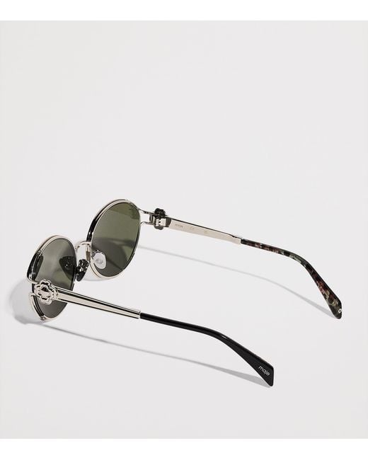 Maje Green Metal Round Sunglasses