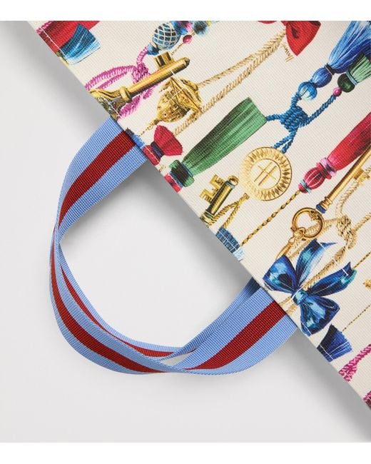 Harrods Blue Small Tassel Tote Bag
