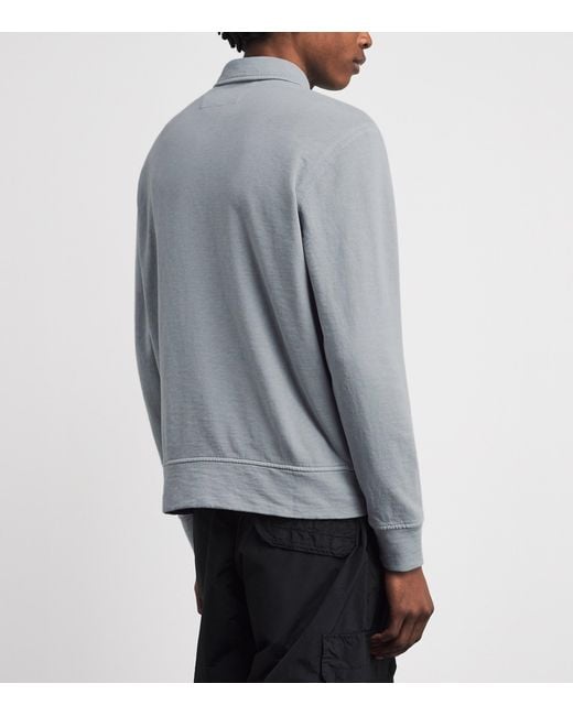 C P Company Gray Cotton Malfilè Quarter-Zip Sweatshirt for men