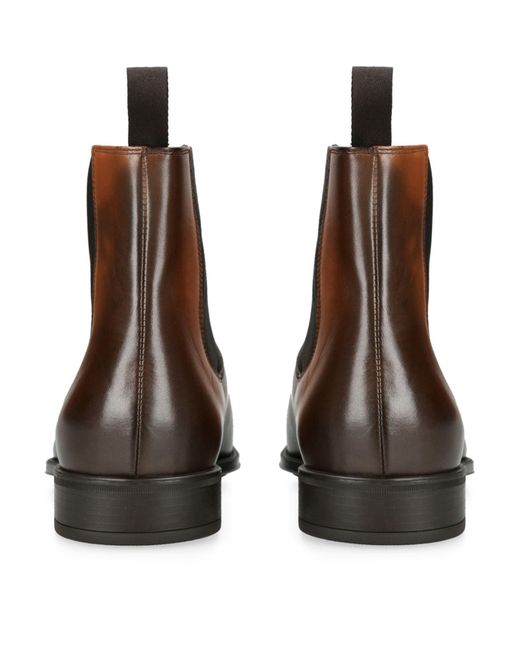 Doucal's Brown Leather Flex Chelsea Boots for men