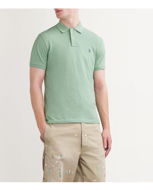 Polo Ralph Lauren Green Cotton Mesh Custom-fit Polo Shirt for men