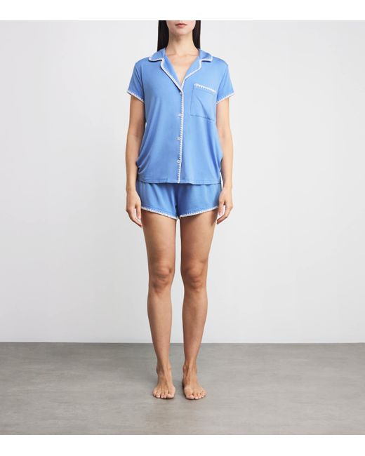 Eberjey Blue Frida Short Pyjama Set