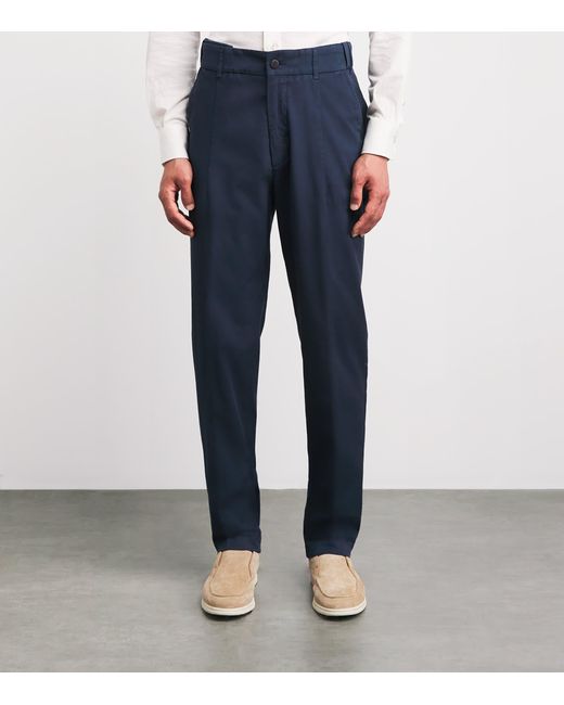 Eleventy Blue Stretch-Cotton Chinos for men