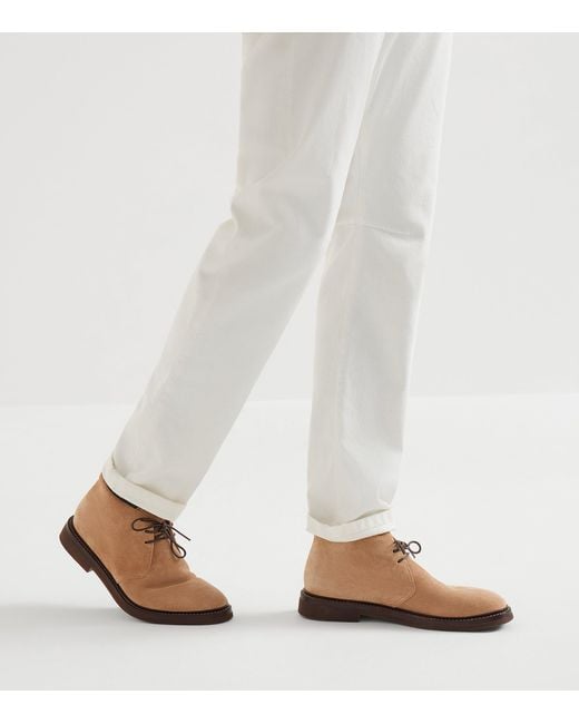 Brunello Cucinelli Brown Suede Chukka Boots for men