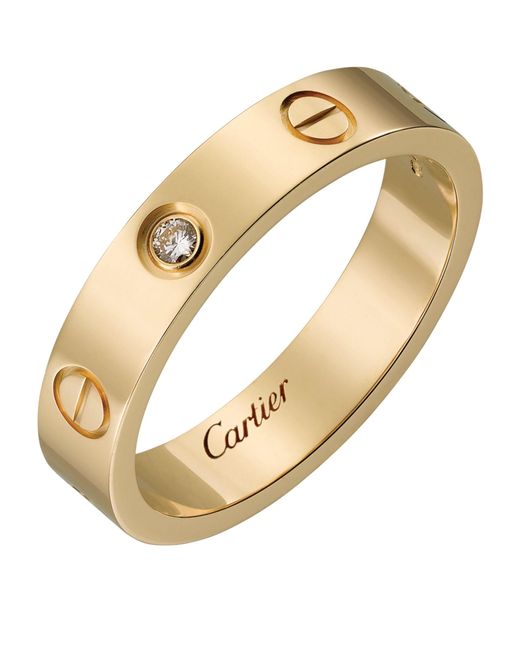 Cartier Metallic Yellow Gold And Diamond Love Wedding Band