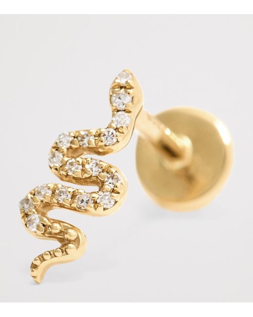 PERSÉE Metallic And Diamond Snake Single Earring