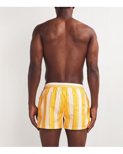 Jacquemus Yellow Striped Swim Shorts for men