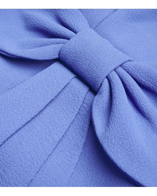 Rebecca Vallance Blue Bow-Detail Violette Midi Dress