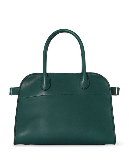 The Row Green Leather Soft Margaux 10 Top-handle Bag