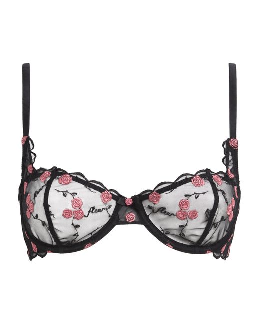 Fleur du Mal Rose And Vine Balconette Bra in Brown | Lyst