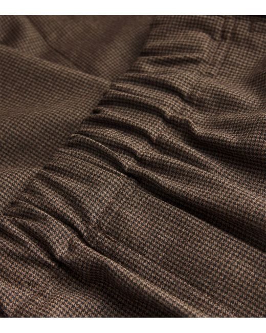 Weekend by Maxmara Brown Stretch-Wool Houndstooth Trousers