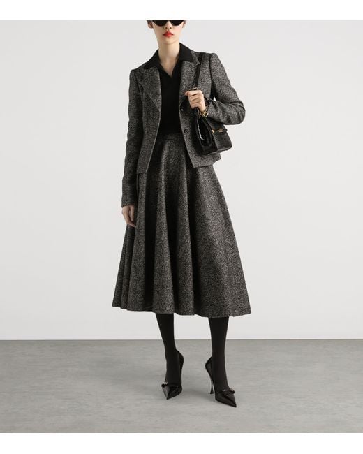 Dolce & Gabbana Black Wool-Blend Single-Breasted Blazer