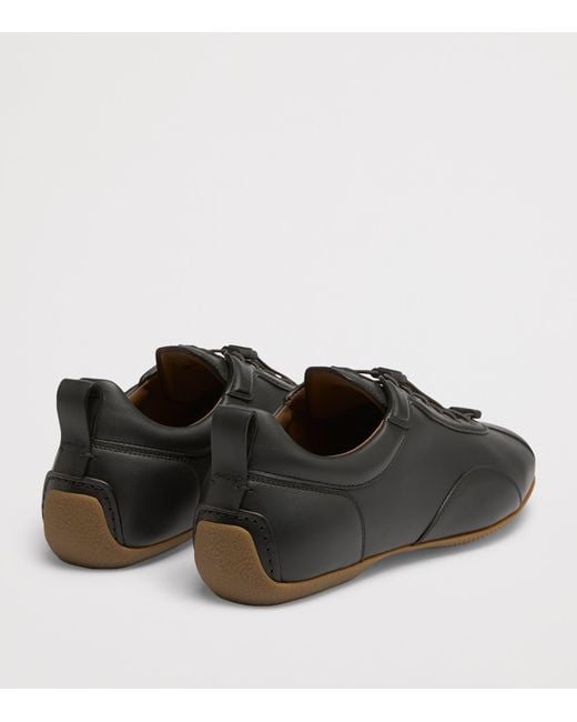 Dunhill Black Leather Davies Automotive Sneakers for men