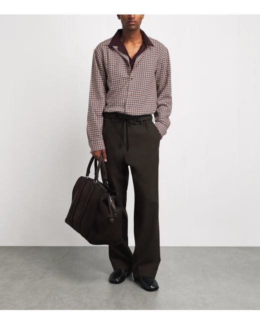 Dries Van Noten Purple Flannel Check Shirt for men