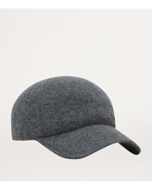 Saint Laurent Gray Knitted Wool Baseball Cap for men