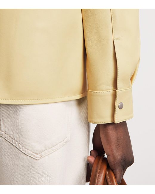 FRAME Natural Leather Zip-Up Overshirt for men
