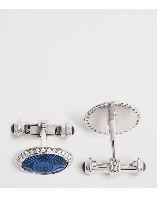 Deakin & Francis Blue Diamond And Sapphire Cufflinks for men