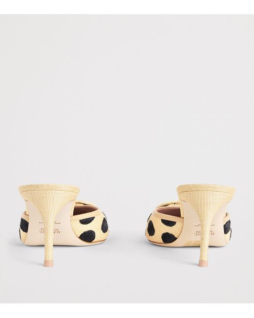 Malone Souliers Metallic Raffia Polka-Dot Mona Mules 70