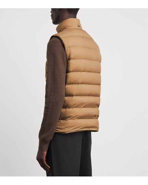 Herno Brown Down Quilted Gilet for men