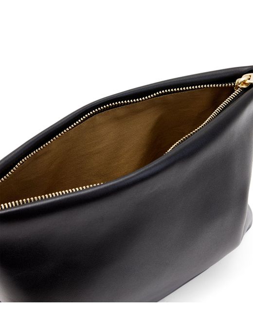 AllSaints Black Leather Bettina Clutch Bag