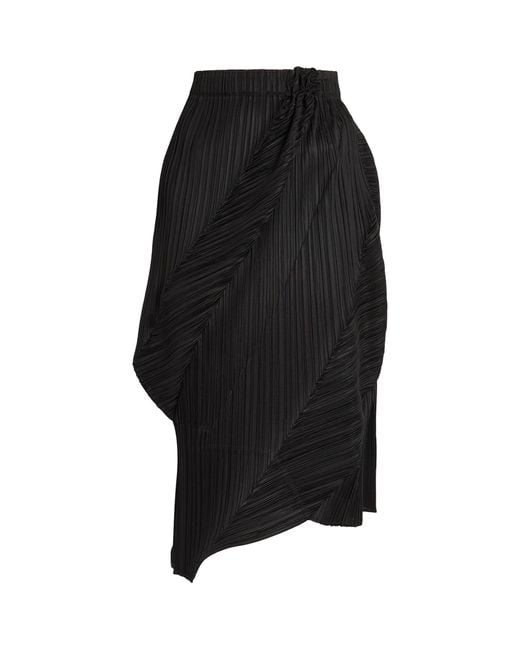 Pleats Please Issey Miyake Black Kombu Midi Skirt