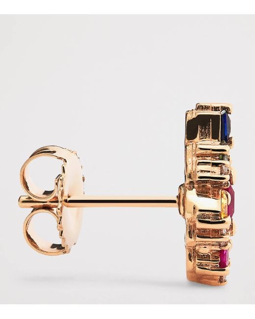Suzanne Kalan Pink Diamond And Sapphire La Fantaisie Stud Earrings