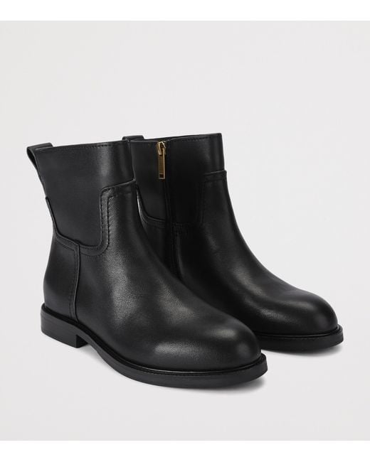 Kurt Geiger Black Leather Sloane Ankle Boots