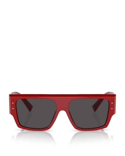 Dolce & Gabbana Red Full-Rim Square Sunglasses