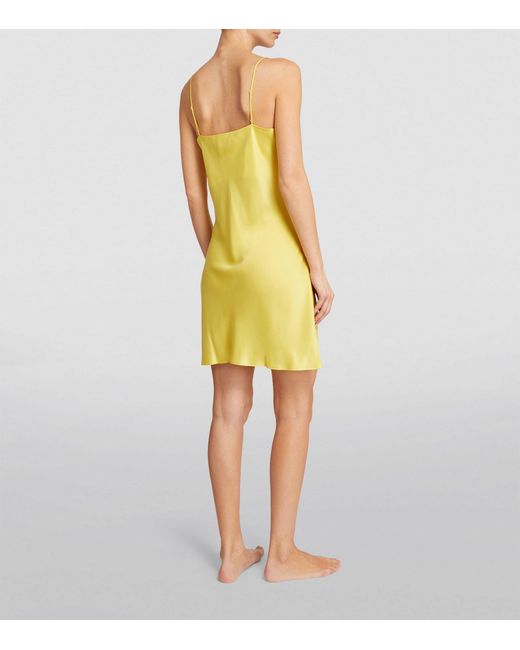 Olivia Von Halle Yellow Silk Venus Slip Dress