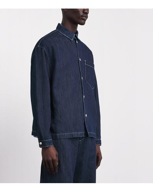 7 For All Mankind Blue Oversized Denim Shirt for men