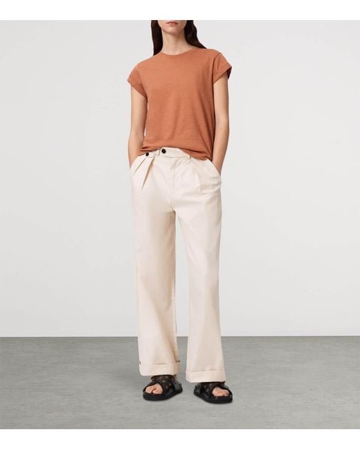 AllSaints Brown Organic Cotton Anna T-Shirt