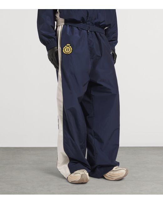 Balenciaga Blue Cotton-Blend Technical Trousers for men