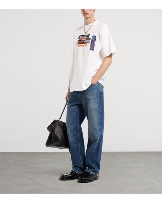 Balenciaga White Bumper Sticker T-Shirt for men