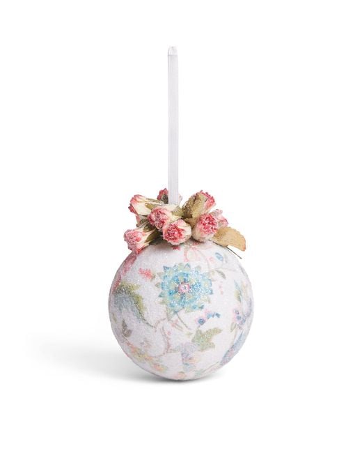 Harrods White Jacobean Floral Bauble