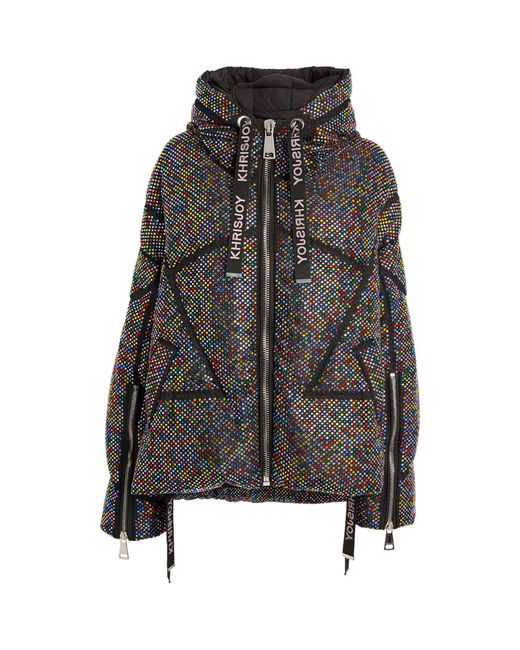 Khrisjoy Black Exclusive Rhinestone Puffer Jacket