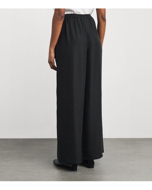 Eskandar Black Silk Flared Trousers