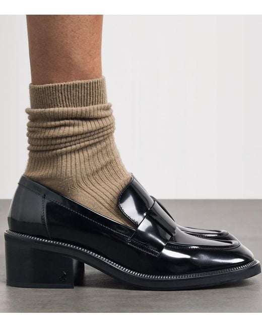 Jimmy Choo Black Tylor 60 Leather Heeled Loafers