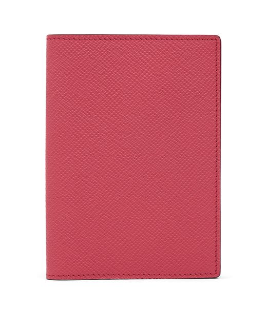 Smythson Pink Panama Leather Passport Holder for men