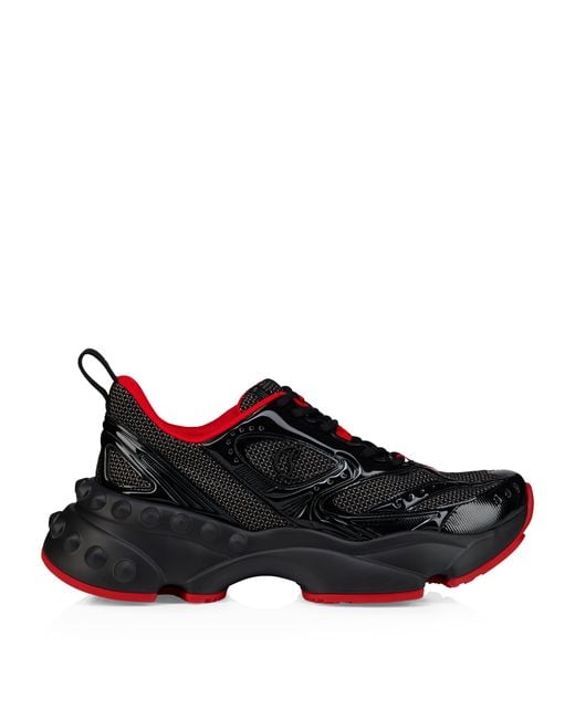 Christian Louboutin Black So Flo Mesh Runner Sneakers for men