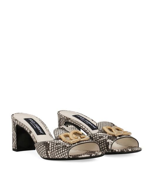 Dolce & Gabbana Multicolor Snakeskin Abaya Sandals 60