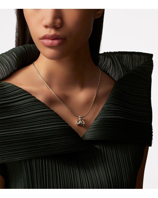 Cartier Metallic And Diamond Grain De Café Necklace