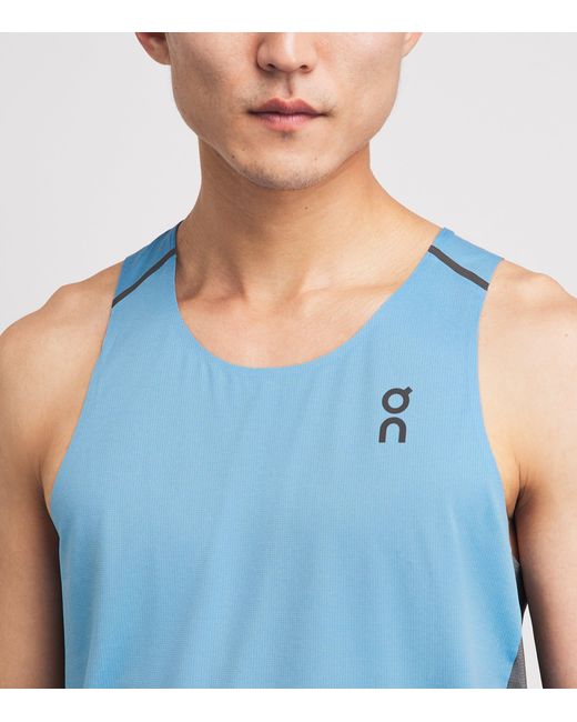 On Shoes Blue Performance Tank Top for men