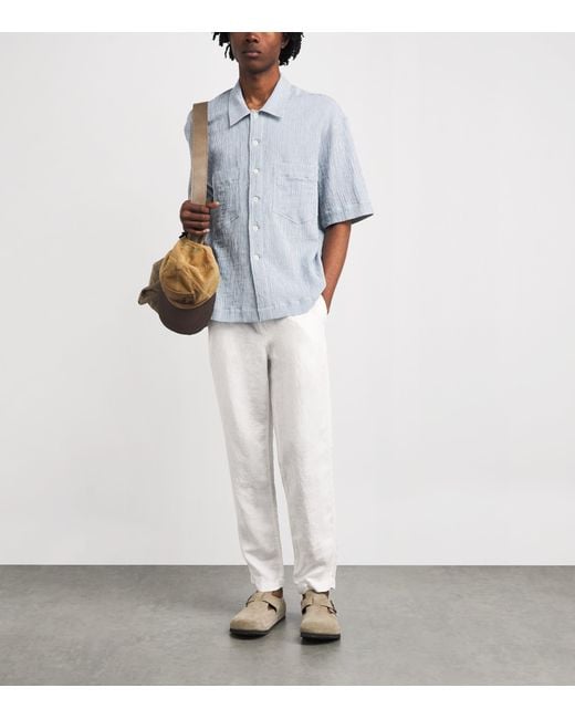 Polo Ralph Lauren White Linen Drawstring Prepster Trousers for men