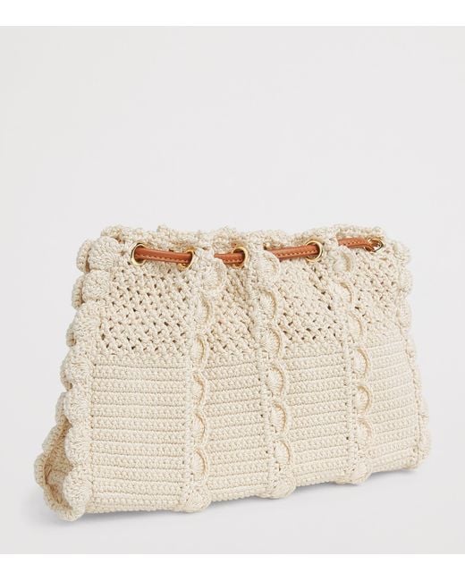 Ulla Johnson Natural Small Crochet Adria Clutch Bag