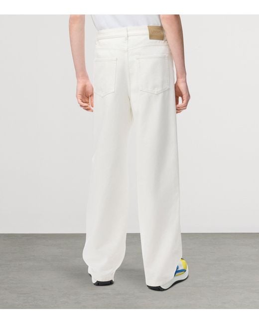 Loewe White Anagram Baggy Jeans for men