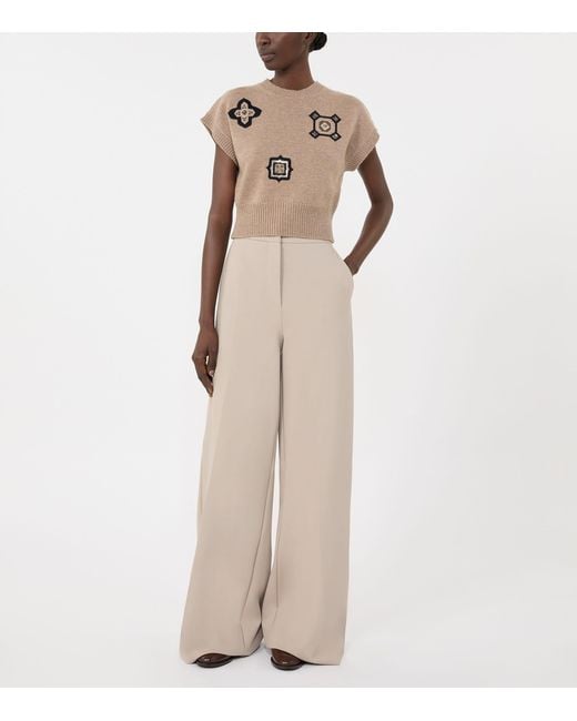 Max Mara Natural Jersey Wide-Leg Trousers
