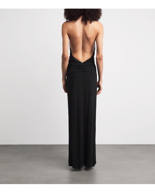 Cult Gaia Black Plunge-Neck Chii Maxi Dress