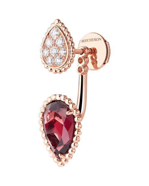 Boucheron Red Rose, Diamond And Garnet Serpent Bohème Earrings